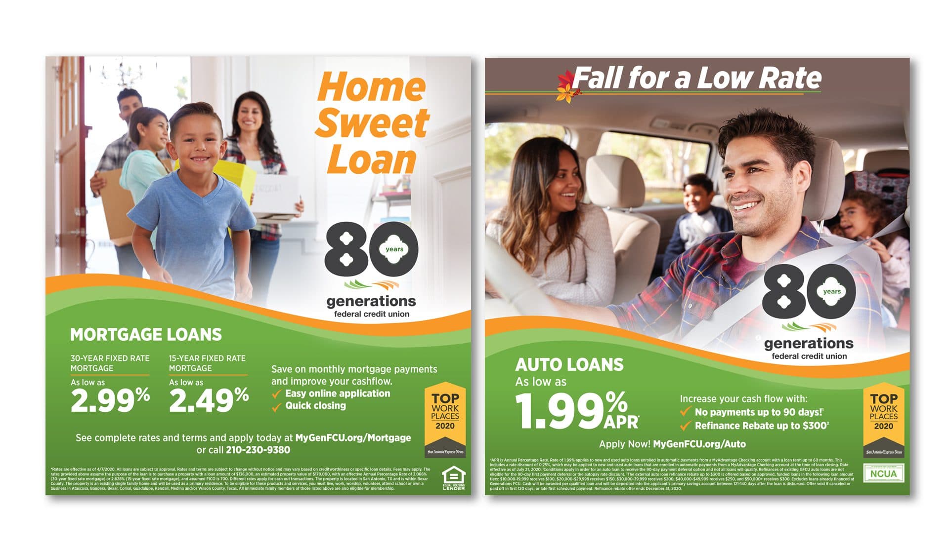 Generations FCU Print Ads