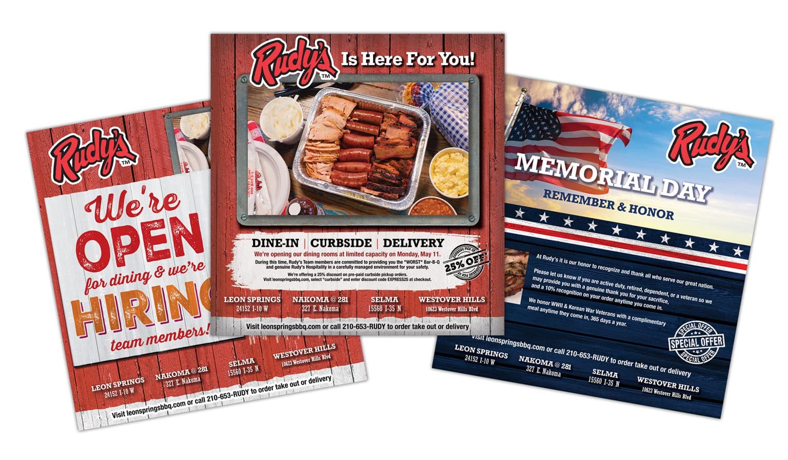 Rudy’s Restaurant Print Ads