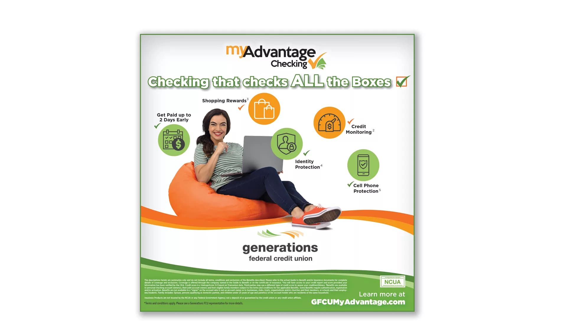 Generations Federal Credit Union Checking Newspaper Ad 2
