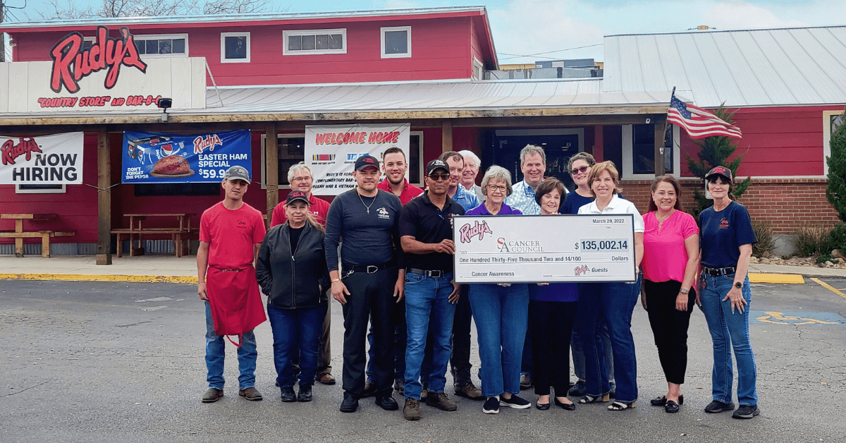 Rudy’s Bar-B-Q Raises Over $135,000 for SA Cancer Council